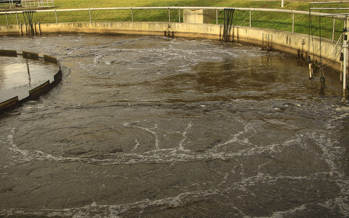 （圖：屠宰場(chǎng)污水泡沫池）